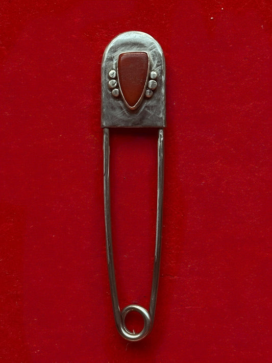 Red jasper jumbo saftey pin